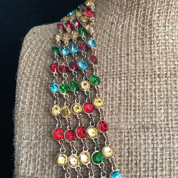 Vintage Talbot’s multi color rhinestone necklace. - Picture 5 of 8